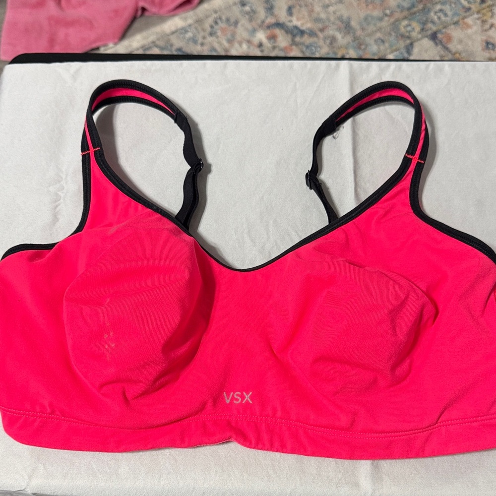 VSX Women's Wireless Sports Bra in Neon Pink with Black Trim